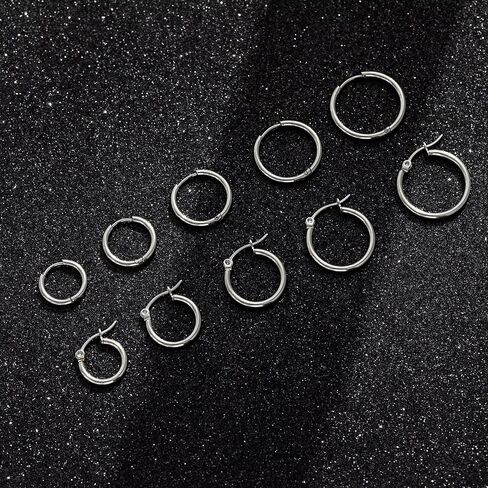 5-10 أزواج أقراط ذهبية فضية صغيرة للنساء ، أقراط الفولاذ المقاوم للصدأ مجموعة رجالي خفيفة الوزن رقيقة النيكل الخالية من النيكل الخالي من النيكل in Kuwait