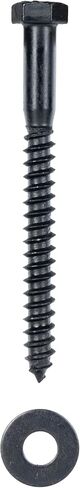 3/8 x 3 (50 Pack) Lag Screw Kit, 50 Screws and 50 washers, Ceramic Black Ruspert Coating for Exterior Use by Makers Bolt in Saudi Arabia