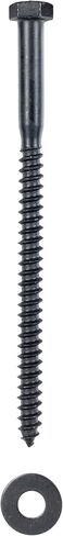 3/8 x 3 (50 Pack) Lag Screw Kit, 50 Screws and 50 washers, Ceramic Black Ruspert Coating for Exterior Use by Makers Bolt in Saudi Arabia