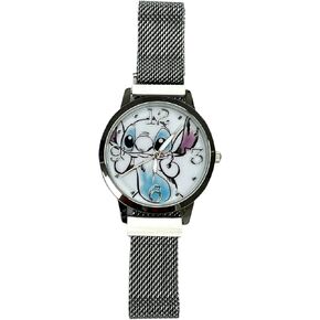 Accutime Kids LILO & Stitch Analog Quartz Wrist Watch with Small Face, Silver Accents for Girls, Boys, Kids (LAS8014AZ)