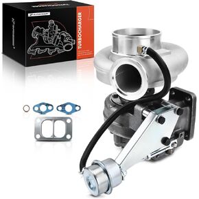 A-Premium الشاحن التوربيون التوربيني الكامل مع حشية ومشغل Wastegate متوافق مع Dodge RAM 2500 3500 1996 1997 1998 L6 5.9L الإرسال اليدوي