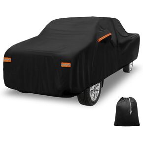 X AUTOHAUX Car Cover Outdoor Waterproof Sun Rain Snow Hail Protection with Left Side Door Zipper 210D-PU for Toyota Tacoma