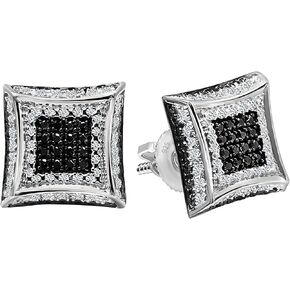 Dazzlingrock Collection Round Diamond Kite Shape Unisex Stud Earrings in 925 Sterling Silver
