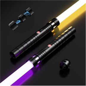 Lightsaber, Dueling Lightsabers 2 Pack - Metal Hilt Double Bladed RGB Lightsaber with 20 Gradient Colors 4 Modes 40-inBlades USB Rechargeable Adult Kids Toys for Halloween Christmas Birthday Gifts