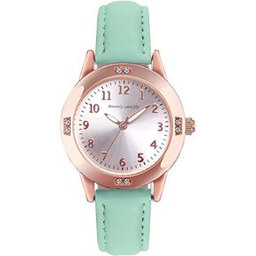 Women's Leather Band Quartz Movement Waterproof Business Classic Tharalog Watch with Genuine Leather Stafless Band Watch Elegant Ladies Watch