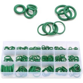Pack-270 Automotive Air Conditioning Compressor Seal Ring, 18 Specifications O-Type Rubber Ring Assortment Set with Storage Box, Multi-Function Bearing Pump O-Ring, Universal for Cars (Green)