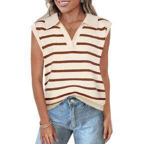 ZESICA Women's Summer Sweaters Vest 2025 V Neck Cap Sleeve Sleeveless Ribbed Knit Spring Tank Tops