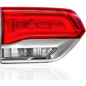 Tail Lights Assembly Compatible with 2014-2022 Jeep Grand Cherokee Right Passenger Side Inner Rear Light, Replace OE#68110046AB, Chrome Frame