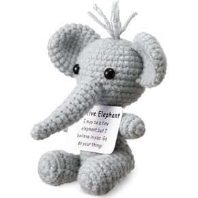 Funny Horse Crochet Gifts for Women Men Positive Handmade Animal 4 Inch Emotional Crochet Gift Inspirational Knitted Doll with Card for Graduation Birthday Friends Lover Coworkers