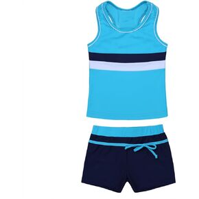 IEFIEL BIG GIRLS PEACE علامات القلب طباعة 2PCS بدلة السباحة للسباحات Tankini
