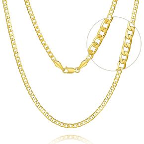 2.8MM Dainty 14K Gold Necklaces for Women Non Tarnish Flat Curb Thin Golden Chain 14K Gold Chain for Men Womens Necklaces Chains Embrace Modern and Low-Key Style Golden Jewelry for Womens 16-24IN