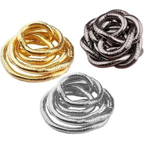 SOOWOOT Bendable Snake Necklace Snake Chain 3 Styles, 3 Colors! 3Pcs Set in Gold, Silver & Black - Necklace, Armband, Choker