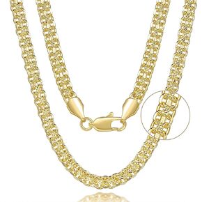 14K Gold Necklaces for Women 14K Gold Chain for Men Jewelry Double Layer Cuban Chain Delivers Presence Dainty Chunky Cuban Link Chains for Men