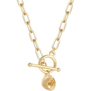 DoreenBeads 18K Gold Sun Moon Star Compass Pendant Necklace Chunky Toggle Paperclip Chain Necklace with Heart Daisy Bee Charms for Women Girls 20 Inches in Kuwait
