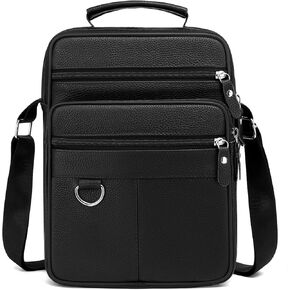 Leather Messenger Bag for Men Large Business Travel Briefcase Crossbody Handbag Man Purse Sling Shoulder Bag