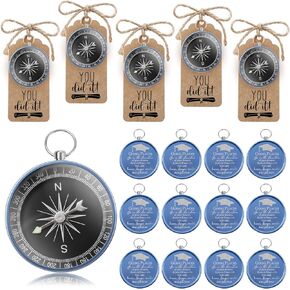 Coume 36 Set 2025 Inspirational Graduation Gifts Engraved Compass for Middle Senior College Graduate Student Compass with You Did It Diploma Sign Tag Gift for Travel Grad Souvenir Favor (Black)