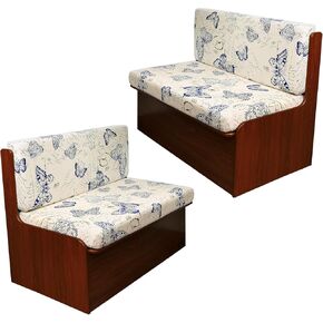 CRFATOP 2 Sets RV Dinette Cushion Covers Printed Camper Cushion Slipcover Stretch 2 Seat Sofa Chair Cover Furniture Protector for RV Camper Car Bench 2 Backrest Covers & 2 Bench Covers,01