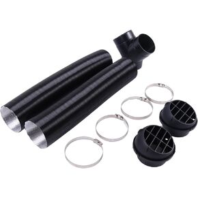 ZTUOAUMA 75mm 3'' Diesel Heater Air Duct Hose Y-Branch Connector Bulging Outlet Vent Clips Kit Compatible with Eberspacher Webasto Air Diesel Parking Heaters 5KW