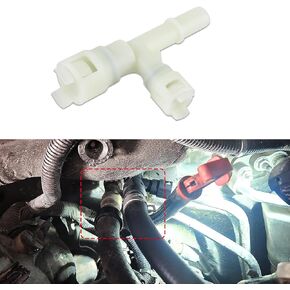 HVAC Heater Inlet Hose Tee Connector, Heater Hose Connector, T-Connector Three-Way Cooling Water Pipe Joint, 15055343 15055342 Heater Inlet Hose Fitting Compatible with Chevy (Black)