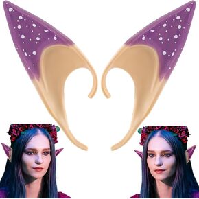 FRESHME Mushroom Pixie Elf Ears - Long Style Soft Pointed Fairy Ears for Women Adult Renaissance Renfaire Accessories