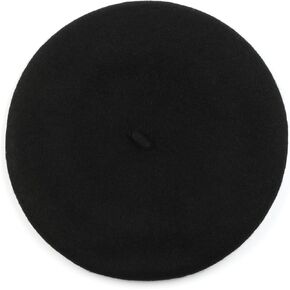 Michael Kors Women's Wool Felt Beret, Stylish Hat & Fashion Accessory Cap for Cold Weather, Black