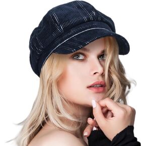 كبسولات نادي للسيدات من Corduroy Cabbie Hat Visor Beret Hat Fashion Ladies Pageboy Caps for Womens Chemo Hat