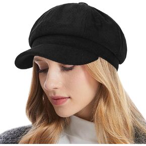 Corduroy Newsboy Hats for Women Cabbie Hat Chemo Headwear Beret Baker Hat