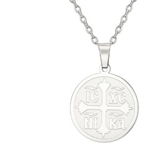 EUEAVAN Orthodox Cross Necklace for Women IC XC NIKA Cross Jesus Christ Medallion Pendant Greek Byzantine Cross Necklace Eastern Religious Jewelry Christian Catholic Gift
