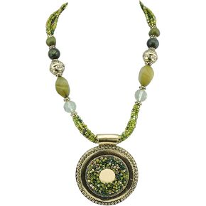 Bocar Statement Beaded Necklace for Women Chunky Collar Pendant Necklace (NK-10343)