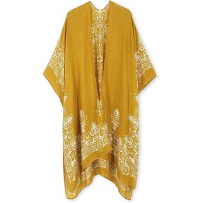 Bestshe Womens Bohemian Kimono Cardigans Fashion Fashion Ploral Beach Cover Up غير الرسمي