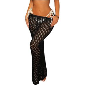 Milumia Women's Hollow Out Crochet Swimsuit Cover Up Skirt Beach Coverup Bodycon Maxi Skirt in Kuwait