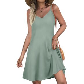 سامبيل الصيف فساتين السباغيتي حزام تدفق كامي فساتين Sundresses تغطية