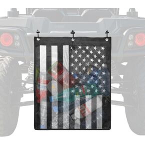 حقيبة سلة المهملات Universal Universal Trash ATV UTV Mesh Mesh Lage Teslin متوافق مع Polaris RZR ، CFMoto ، Can-AM ، Teryx ، Arctic Cat ، Golf Cart ، Pioneer ، Boat (American Flag Print)