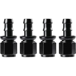 ucreative 6AN مستقيم ضغط القفل خرطوم تركيب نهاية الأسود 4pcs