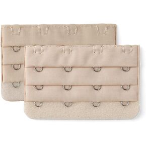Allegra K 2 Pcs Ladies 3 x 4 Hook Bra Extenders Strap Extention Apricot One Size