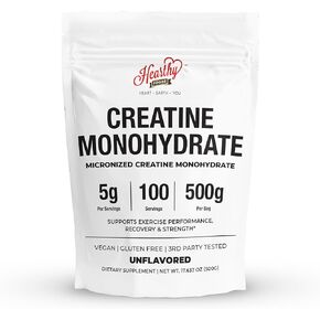 مسحوق microhydrate أحادي الهيدرات 500 جم - 100 حصص ، 5000 ملغ لكل وجبة (5g) - 17.9 أوقية للرجال والنساء نمو العضلات والانتعاش
