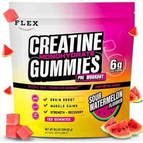 (6G) Creatine Gummies for Men Women, NSF Certified Creatine Monohydrate Preworkout Chews for Muscle Growth Gym Gains, Pre Post Workout Recovery - Vegan Protein Body Builder Vitamin Supplement (120 CT)