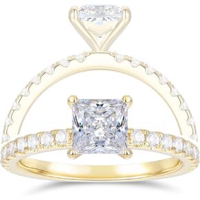 14K GOLD 1CT CUT C COLOR VVS HOLA MOISSANITE CONGENT RINGS for Women