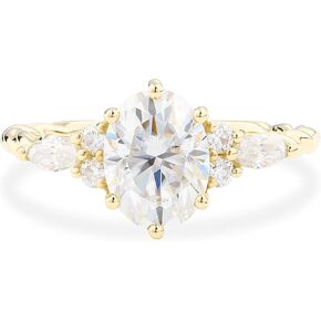 Moissanite Rings for Women,Diamond Engagement Rings 925 Sterling Silver/10K/14K/18K Gold Rings Wedding Bands for Women, Promise Eternity Ring Ideal for Her Size 3-10
