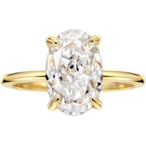 Michooyel 4.0ct Oval Cut Women's Engagement Ring 18K Gold Plated 925 Sterling Silver Cubic Zirconia Promise Ring Wedding Ring for Women