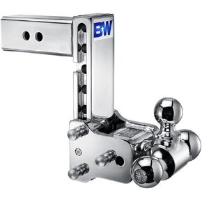 B&W Trailer Hitches Chrome Tow & Stow Troupler Hitble Hitble Mount-Fits 2.5 "Receiver ، Tri-Ball (1-7/8" × 2 "× 2-5/16") ، 7 "DROP ، 18000 GTW-TS20049C