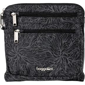 Baggallini Securtex Anti-Theft Crossbody Travel Purse with RFID Card Slots, Locking Zippers & Cut-Resistant Strap