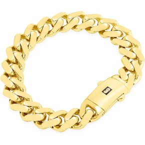 Nuragold 10k Real Yellow Gold Royal Monaco Miami Cuban Link Bracelet 6"-9" (5mm-20mm) Italian Jewelry for Men & Women