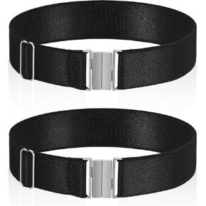 2 Pcs Adjustable Thigh Garter Belt with Buckle Plus Size for Women Anti Slip Elastic Black Thigh Garter Straps with Adjustable Buckle for Thick Thighs Cosplay Everyday Wear Gift in Kuwait