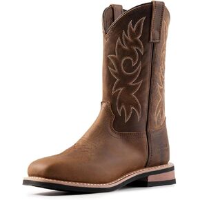 Men's 11-inch Western Embroidery Print Boot, Square Toe Work Boot, Goodyear Welt, Western Cowboy Boots G9828