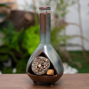 Premium Ceramic Palo Santo Holder - HighTemperature 1200°C Mini Chiminea for Sage, Incense & Palo Santo Sticks-Elegant Design for Energy Cleansing, Yoga, Meditation & Aromatherapy Idea