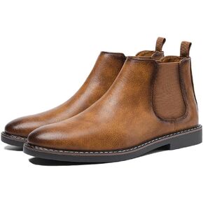 Harssidanzar Men Chelsea Ankle Boots Casual Dress Boots Ankle Classic Slip on Boots KM303US