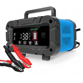 شاحن بطارية 20-AMP للسيارة ، 12 فولت/20 أ و 24 فولت/10A LifePo4 ، حمض الرصاص (AGM/GEL/SLA) تلقائي سعي الشاحن الذكي ، Desulfator ، 300W شحن سريع لدراجة نارية شاحنة السيارات