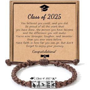 JoycuFF 2025 Graduation Gifts for Him High School College Gifts for Men Leather Bracelet for Son Boyfriend Brother Grandson Friends