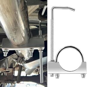 2.5 inch Exhaust Clamp with Hanger, Heavy-Duty Stainless Steel Exhaust Hangers with Clamp for 2-1/2" Exhaust Pipe, Exhaust System Muffler Hanger, Universal Automotive Tools for Most Car Truck